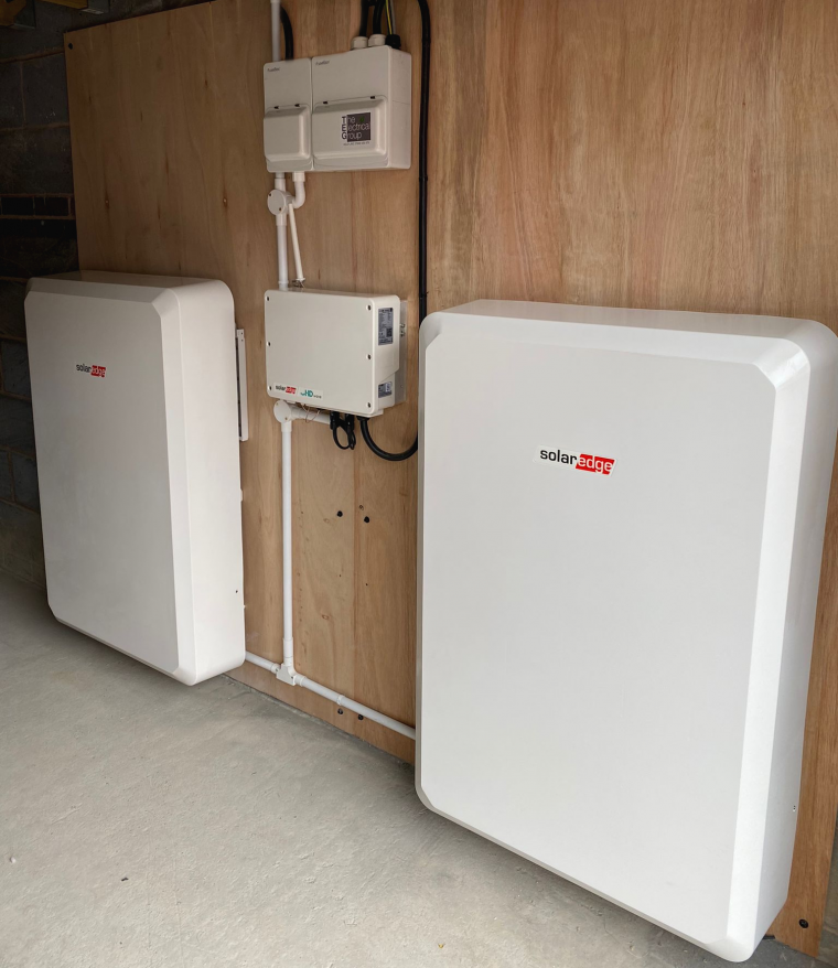 SolarEdge home battery storage and inverter installation